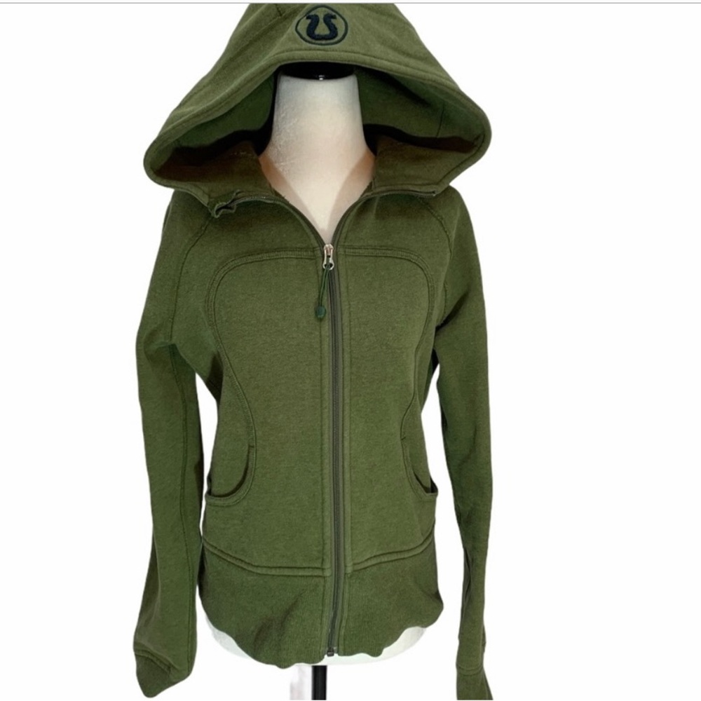 Lululemon Military Green Scuba Full Zip Up Hoodie